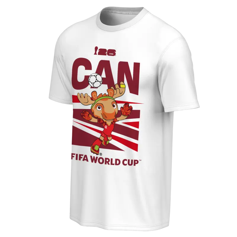 Mexico Worldcup Jerseys 2026 World Cup Canada Mascot White T-Shirt – Unisex – Authentic Soccer Kits & Shirts
