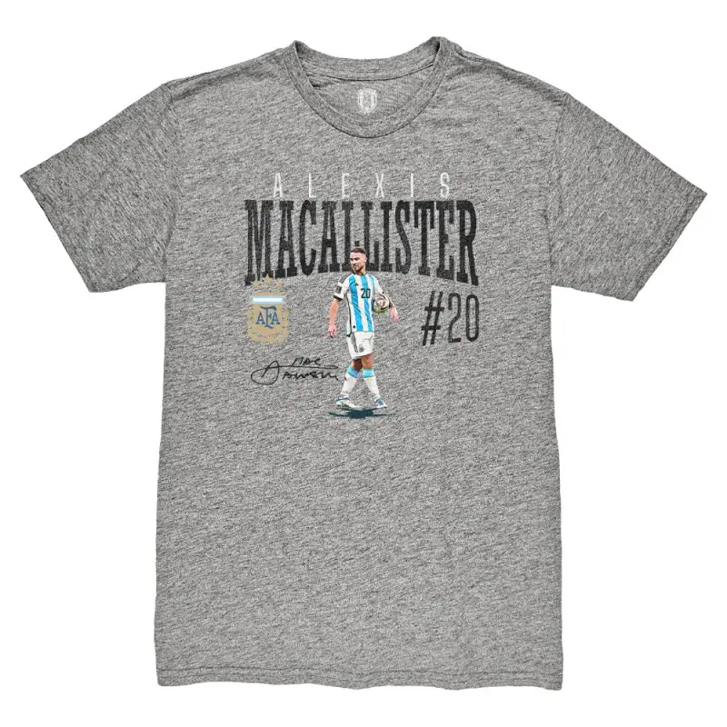Mexico Worldcup Jerseys Alexis Mac Allister Argentina National Team 1863FC Snapshot Tri-Blend T-Shirt – Heather Gray – Authentic Soccer Kits & Shirts