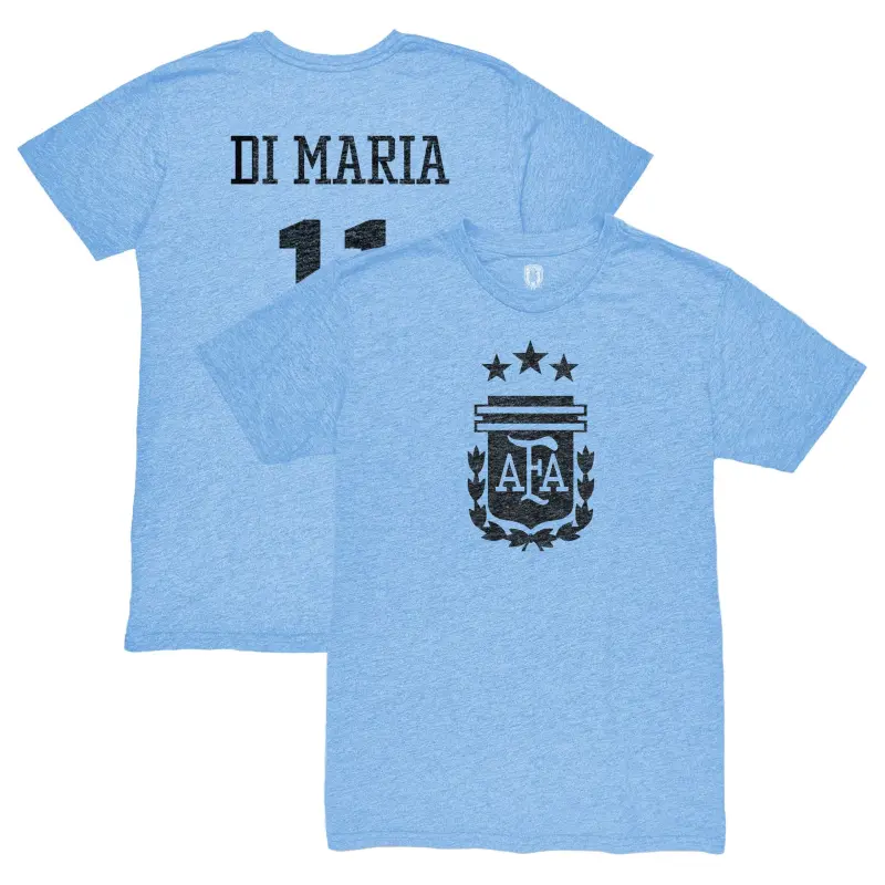 Mexico Worldcup Jerseys Angel Di Maria Argentina National Team 1863FC Retro Player Tri-Blend T-Shirt – Light Blue – Authentic Soccer Kits & Shirts