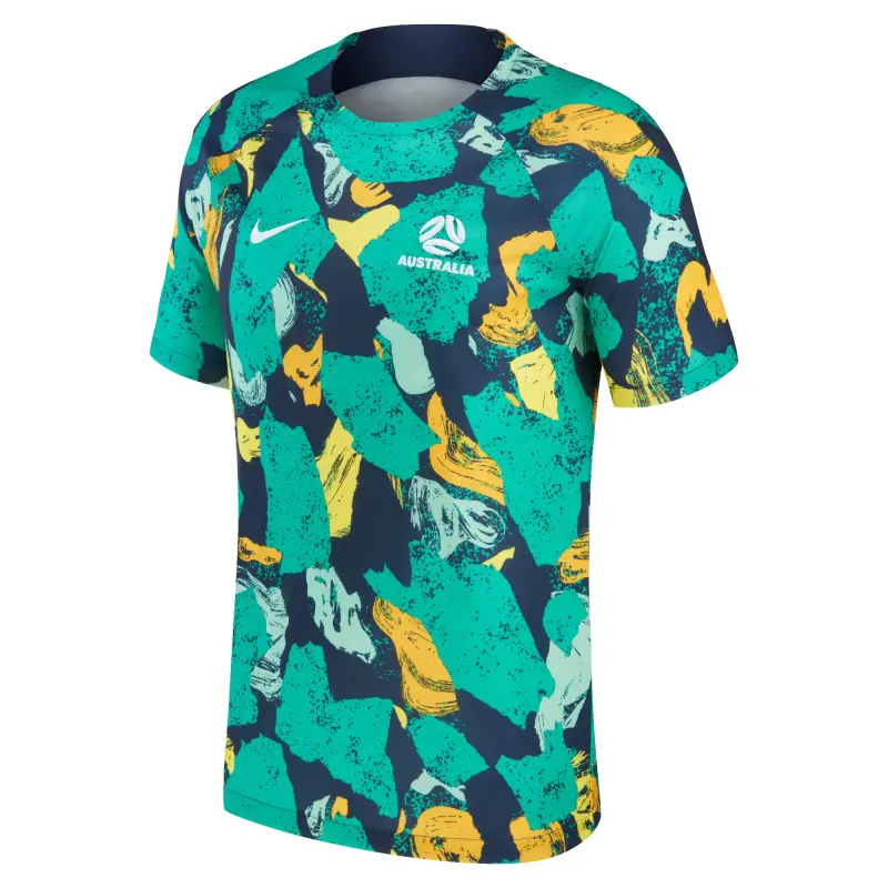 Mexico Worldcup Jerseys Australia National Team Nike 2022/23 Pre-Match Top – Green/Yellow – Authentic Soccer Kits & Shirts