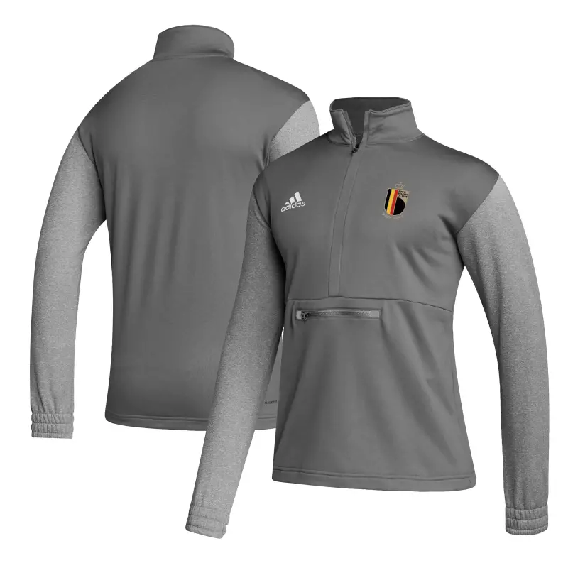 Mexico Worldcup Jerseys Belgium National Team adidas Crest Long Sleeve Half-Zip Top – Gray – Authentic Soccer Kits & Shirts