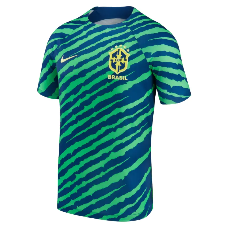 Mexico Worldcup Jerseys Brazil National Team Nike 2022/23 Pre-Match Top – Blue/Green – Authentic Soccer Kits & Shirts