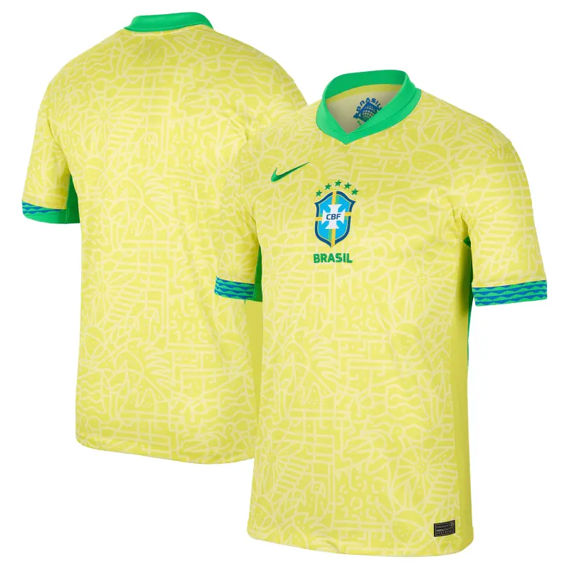 Mexico Worldcup Jerseys Brazil National Team Nike 2024 Home Stadium Replica Jersey – Yellow – Authentic Soccer Kits & Shirts