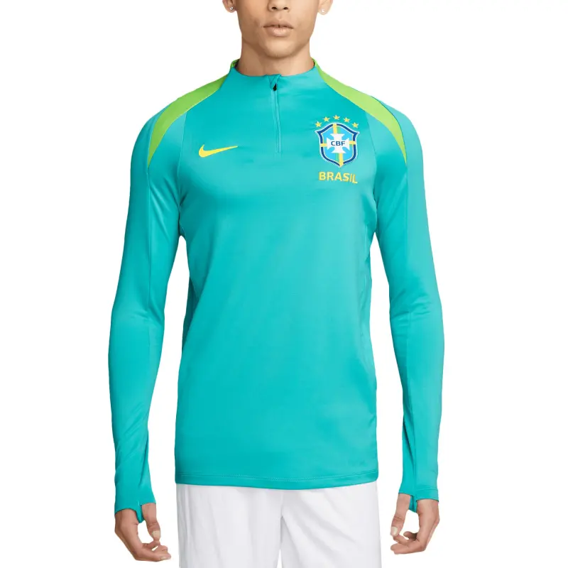 Mexico Worldcup Jerseys Brazil National Team Nike 2024 Strike Drill Performance Quarter-Zip Pullover Top – Aqua – Authentic Soccer Kits & Shirts
