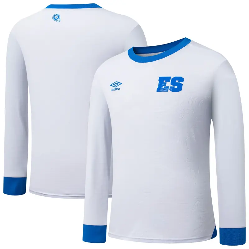 Mexico Worldcup Jerseys El Salvador National Team Umbro 2025 Away Replica Long Sleeve Jersey – White – Authentic Soccer Kits & Shirts