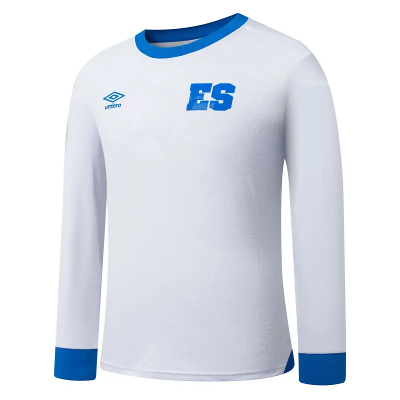 Mexico Worldcup Jerseys El Salvador National Team Umbro 2025 Away Replica Long Sleeve Jersey – White – Authentic Soccer Kits & Shirts