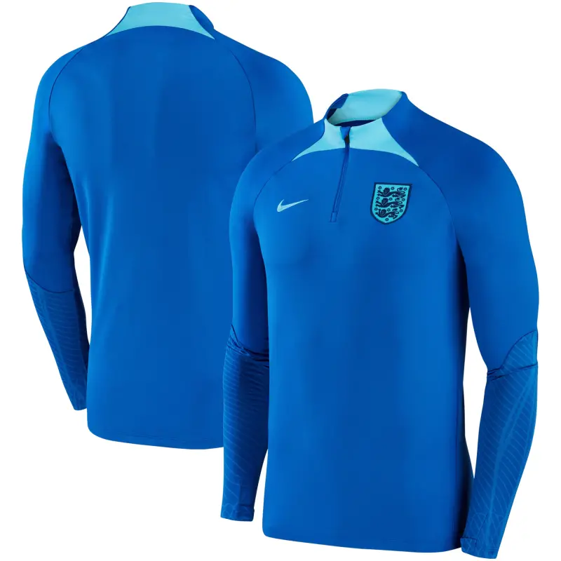 Mexico Worldcup Jerseys England National Team Nike 2022 Strike Drill Performance Raglan Quarter-Zip Long Sleeve Top – Blue – Authentic Soccer Kits & Shirts