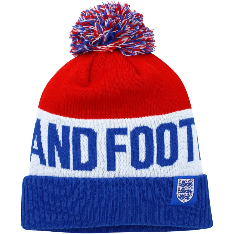 Mexico Worldcup Jerseys England National Team Nike Classic Stripe Cuffed Knit Hat with Pom – Blue/Red – Authentic Soccer Kits & Shirts