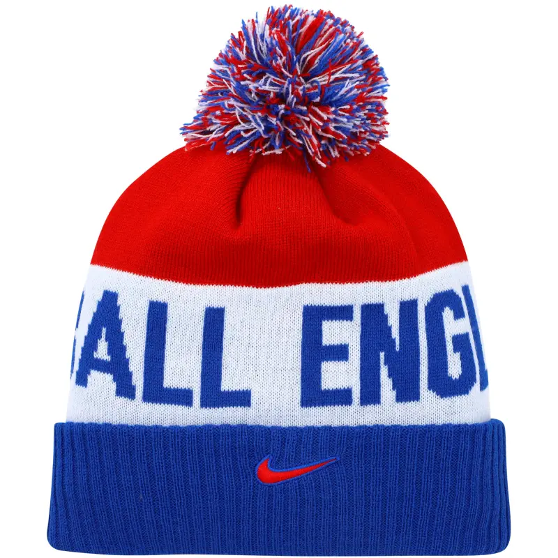 Mexico Worldcup Jerseys England National Team Nike Classic Stripe Cuffed Knit Hat with Pom – Blue/Red – Authentic Soccer Kits & Shirts