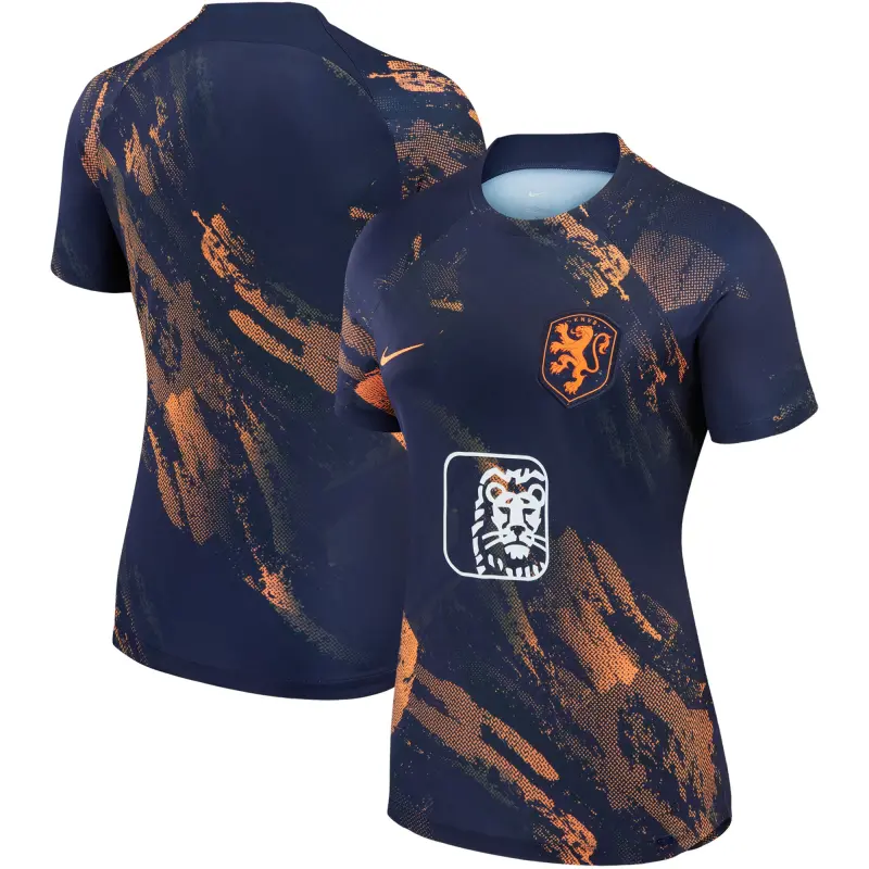 Mexico Worldcup Jerseys Netherlands Women’s National Team Nike Women’s 2023 Pre-Match Top – Navy – Authentic Soccer Kits & Shirts